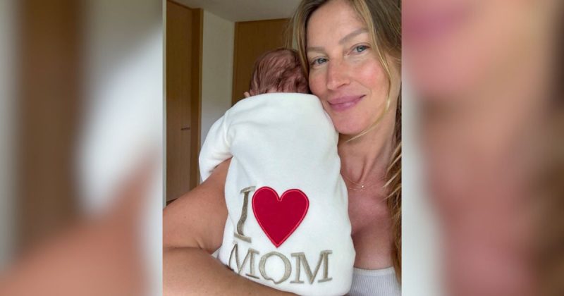 Gisele Bündchen segurando filho mais novo no colo Gisele Bündchen segurando filho mais novo no colo