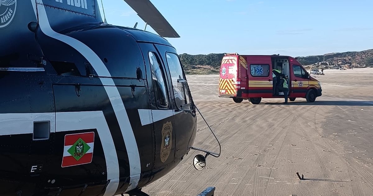 Imagem da ocorrência do idoso afogado na Praia do Gi