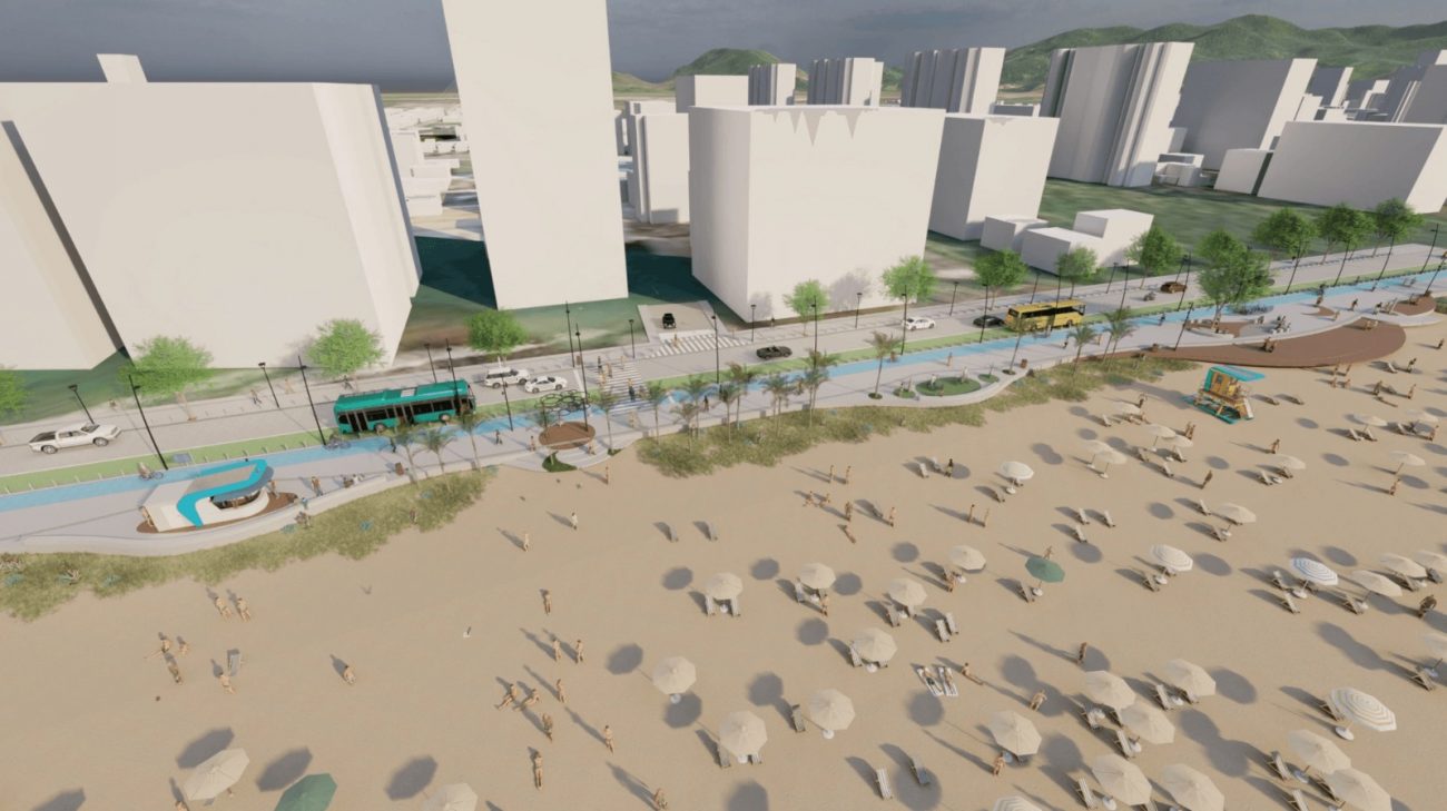 Alargamento da faixa de areia da Meia Praia, em Itapema 