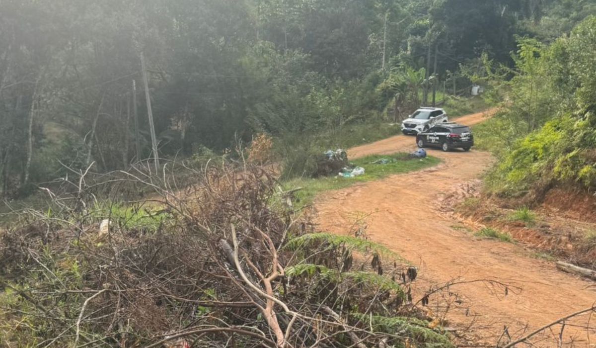 Local em que carro foi localizado em São João Batista