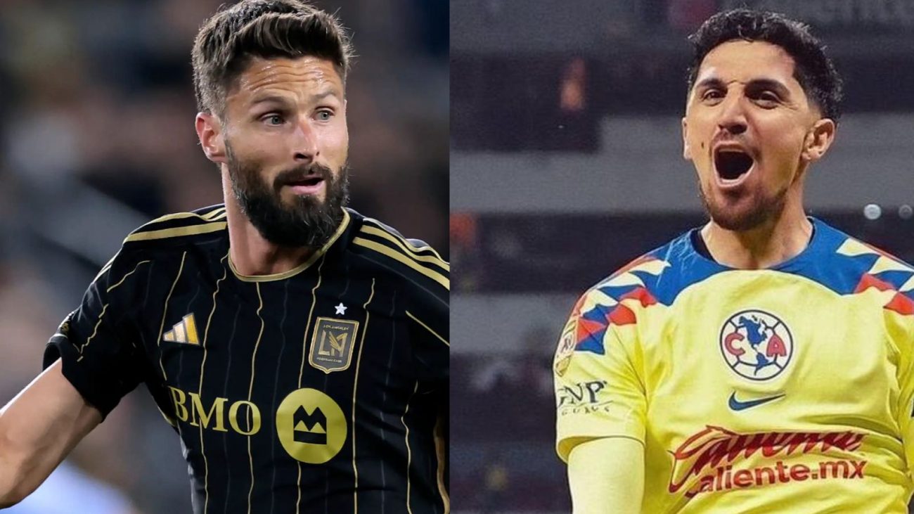 Giroud, do Los Angeles FC, e Diego Valdés, do América do México