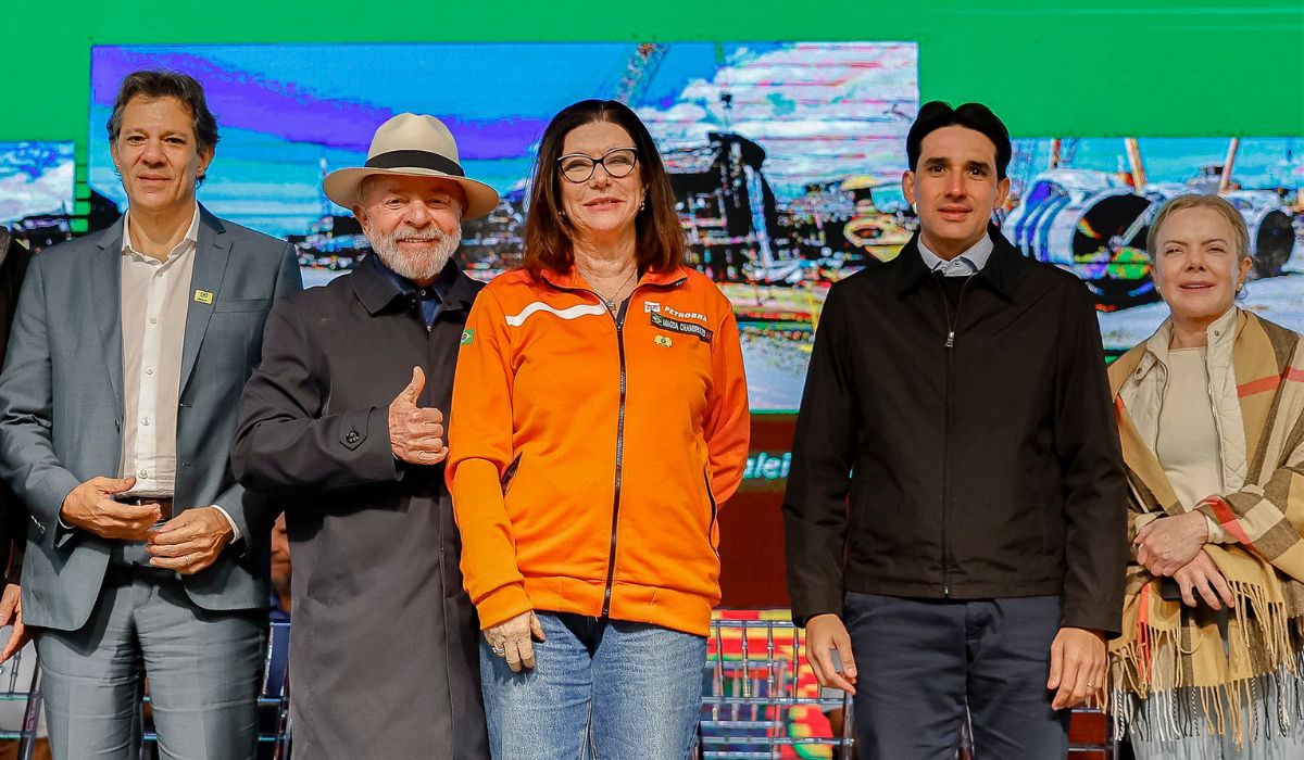 Lula durante cerim&ocirc;nia no Porto de Itaja&iacute; – Foto: Ricardo Stuckert / PR