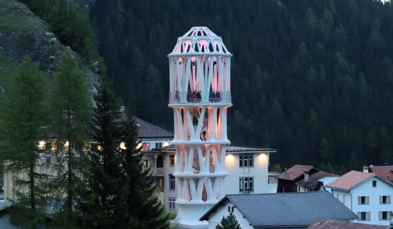 imagem da maior torre impressa em 3d no mundo