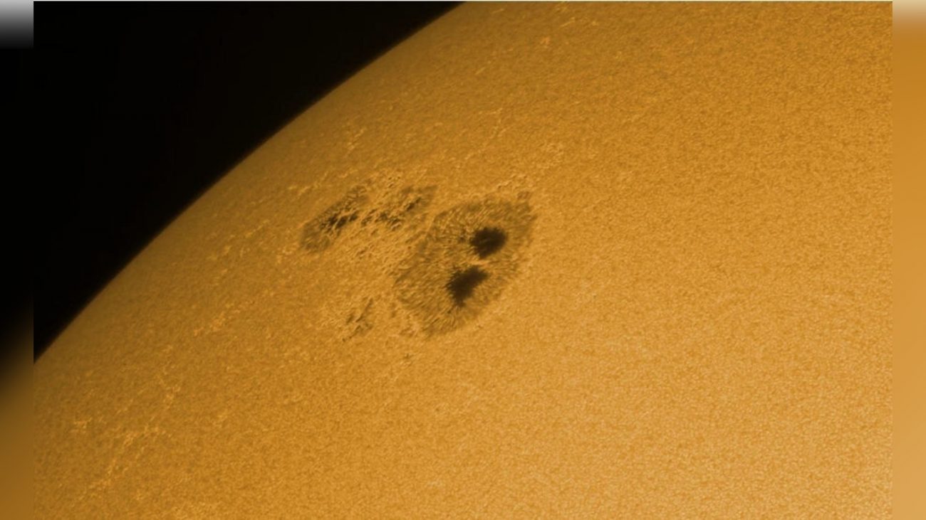 Imagem de sol com mancha solar