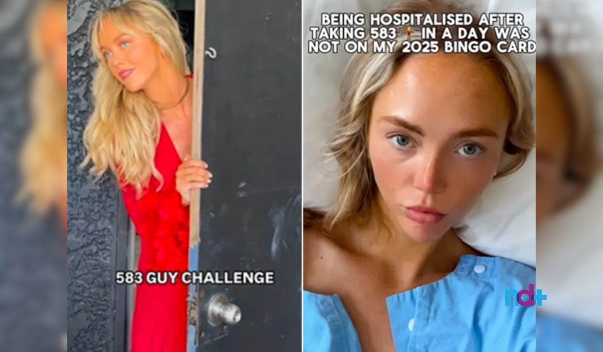 Publicação de Annie Knight nas redes sociais anunciando a maratona sexual e postagem dela no hospital Annie Knight ficou cerca de seis horas com os homens