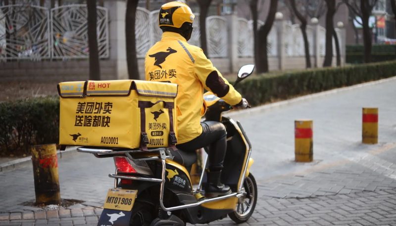 Entregador da Meituan Meituan, empresa de delivery chinesa