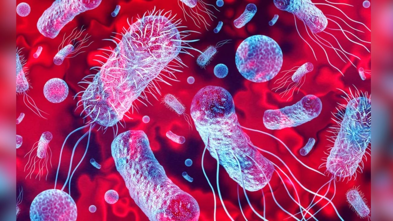 Bactéria desconhecida na Terra em tom avermelhado 