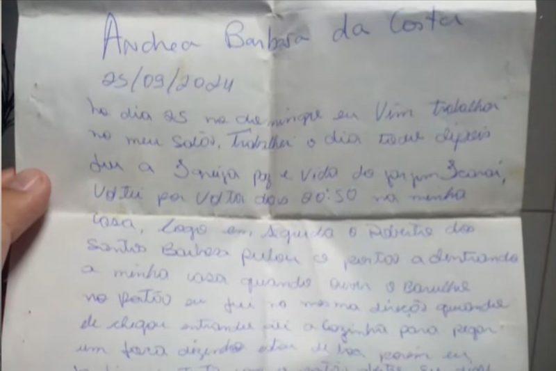 Carta Cabeleireira morta deixou carta sobre as ameaças que sofria - Foto: mulher morta sp (1)