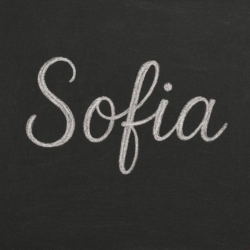 Sofia Quadro negro com o nome escrito Sofia