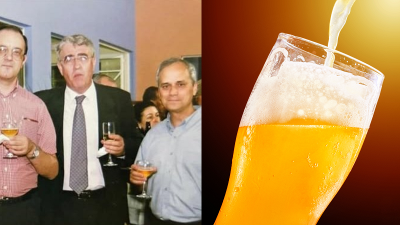 Papa pode beber cerveja? Papa pode beber cerveja? À esquerda, Robert Provost segura um copo da bebida na mão