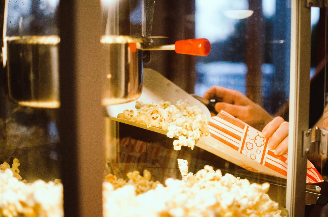 Pipoca de cinema Pipoca de cinema sendo feita