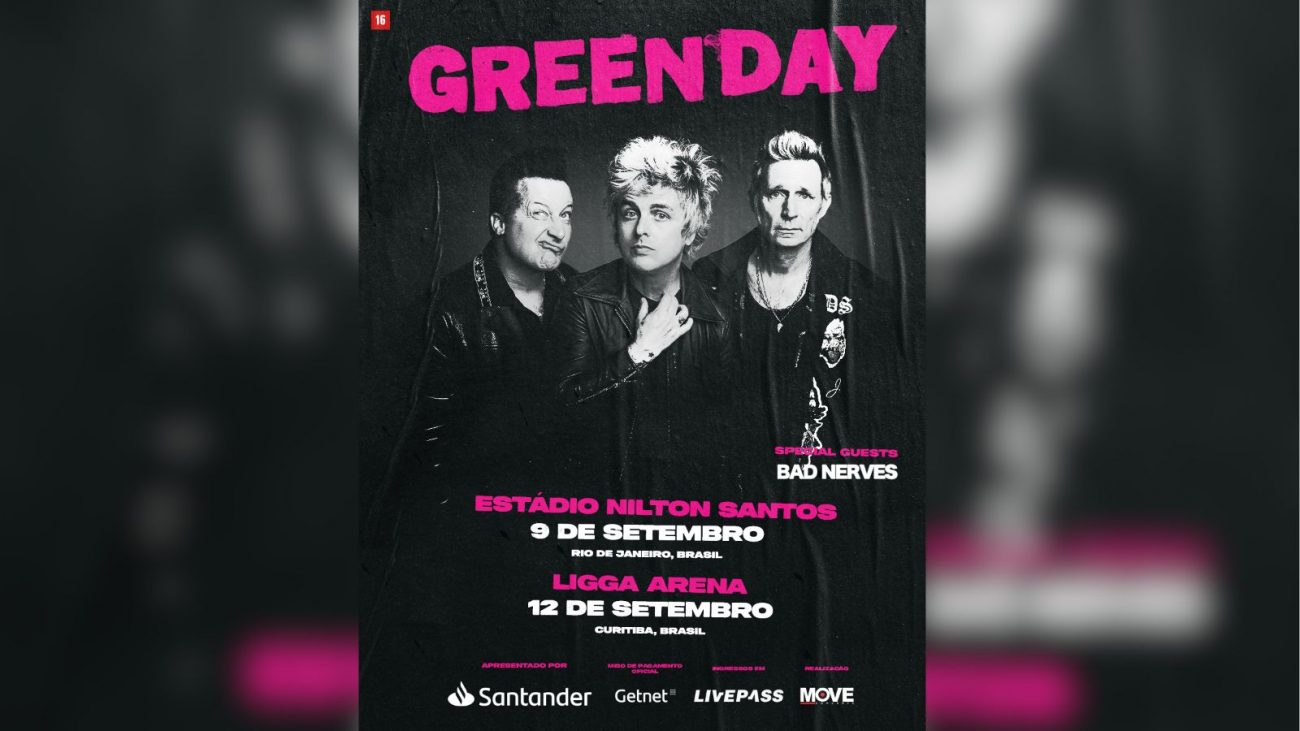 Pôster dos shows extras do Green Day no Brasil
