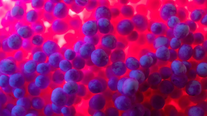 Bolinhas de isopor Imagem de bolinhas de isopor com fundo vermelho e roxo