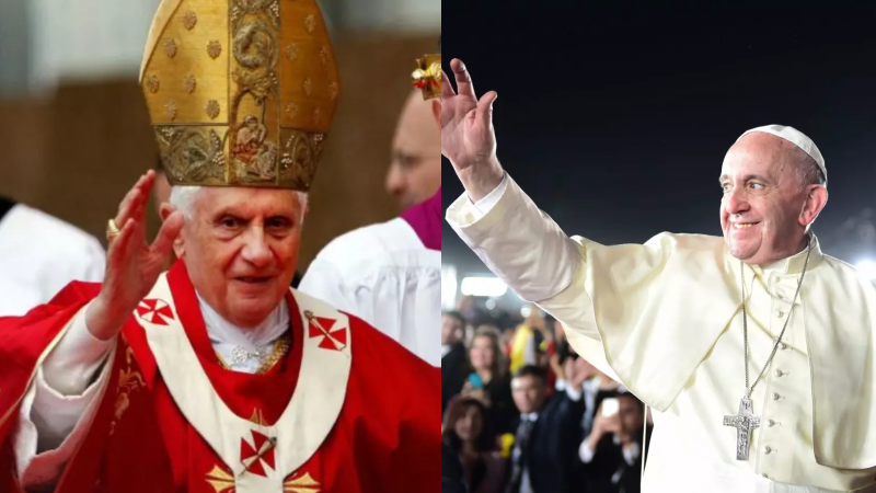 Papa Bento XVI e Papa Francisco Papa pode ser substituído? Bento XVI renunciou ao cargo; Já Francisco comandou a Igreja até seu último dia de vida