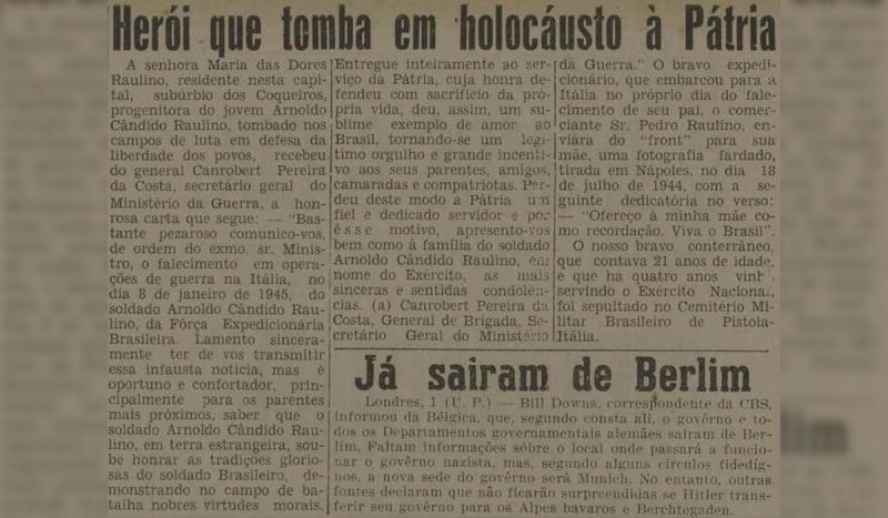 Reportagem confirma morte de Arnoldo Cândido Raulino em 8 de janeiro de 1944