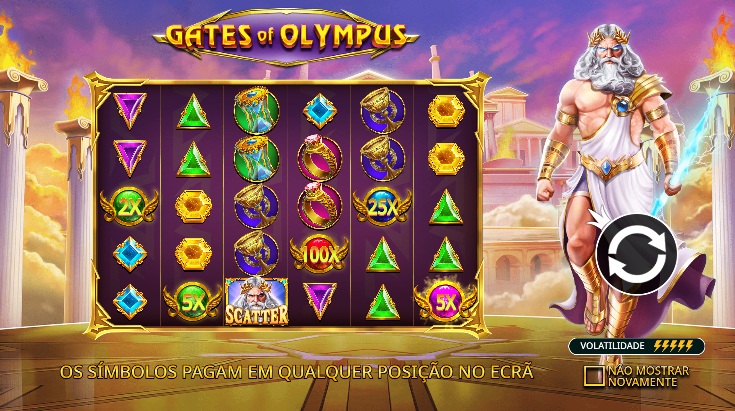 Imagem da interface do jogo de slot online Gates of Olympus
