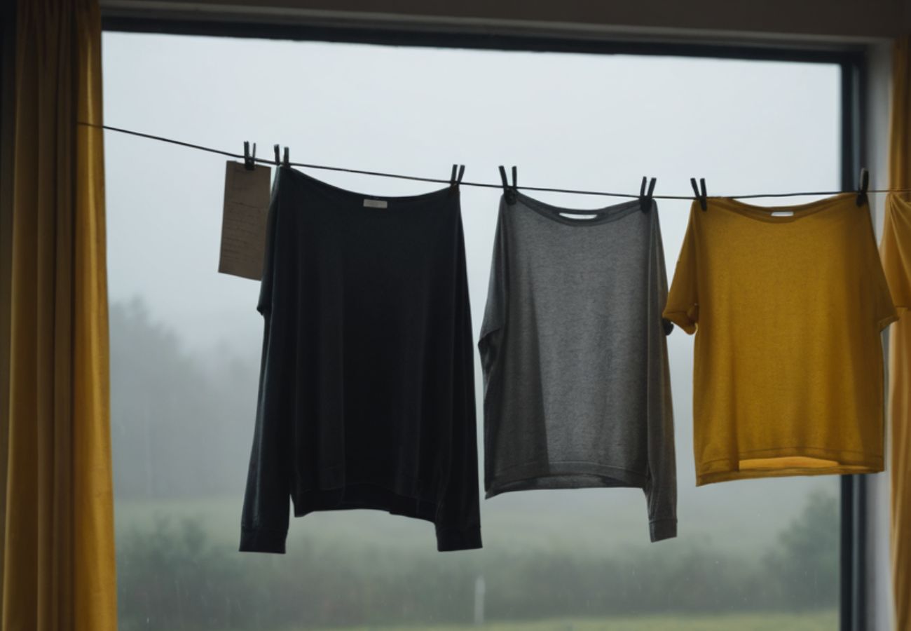 Secagem de roupas no varal