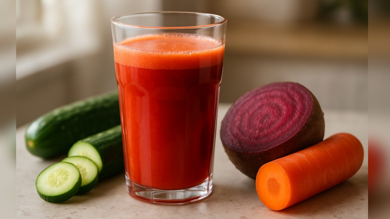 Suco laranja Suco laranja de pepino, cenoura e beterraba