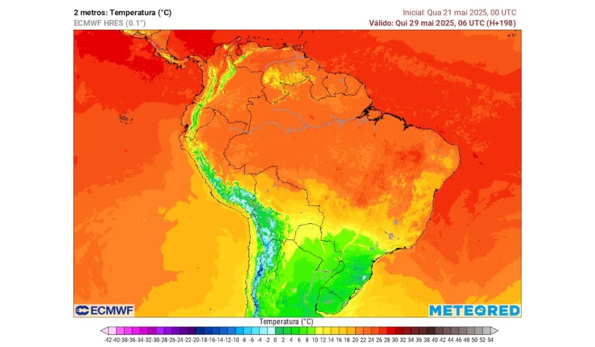 Mapa da frente fria no Sul do Brasil Frente fria intensa chega no Sul do Brasil