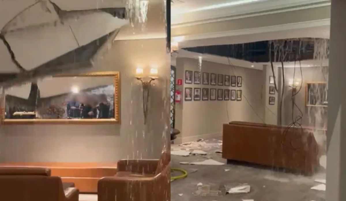Teto do restaurante Madalosso desaba durante temporal em Curitiba Teto do restaurante Madalosso desaba durante temporal em Curitiba