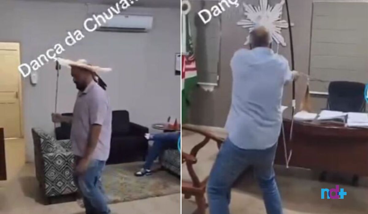 Secretários ironizando a dança da chuva dentro de prefeitura Secretários ironizaram a dança da chuva dentro de prefeitura