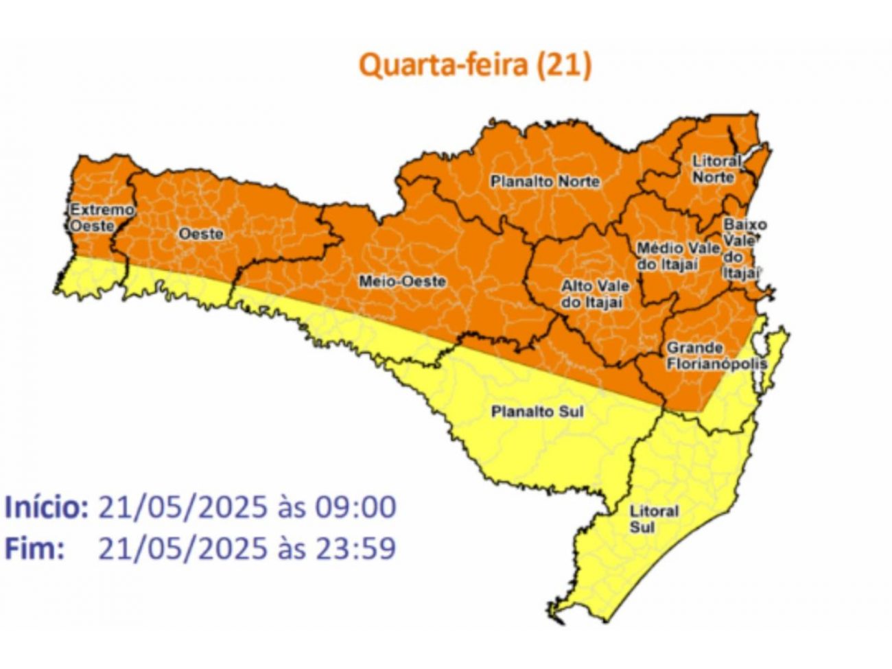 tempo no Vale do Itajaí Alerta laranja: virada do tempo no Vale do Itajaí traz tempestades e mínimas de 11ºC na quarta