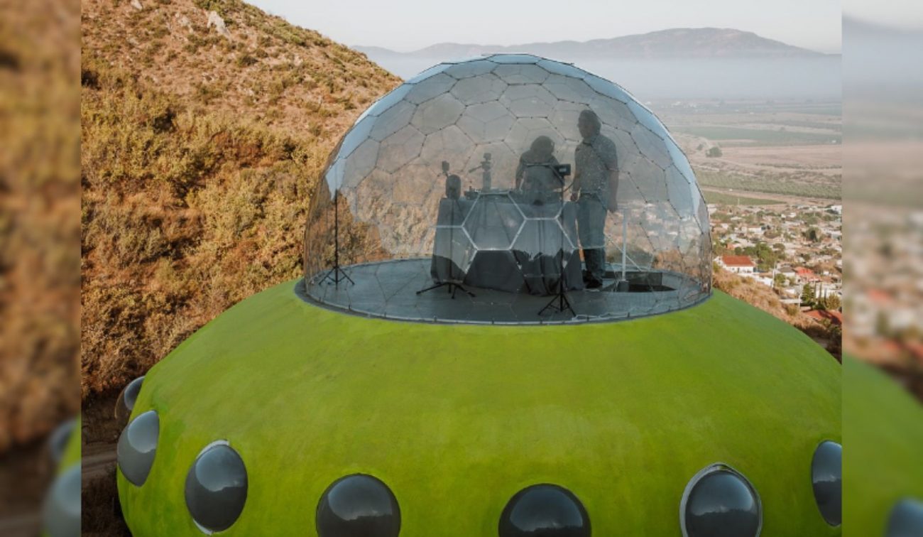 topo da estrutura do disco voador que possui vista de 360 graus 