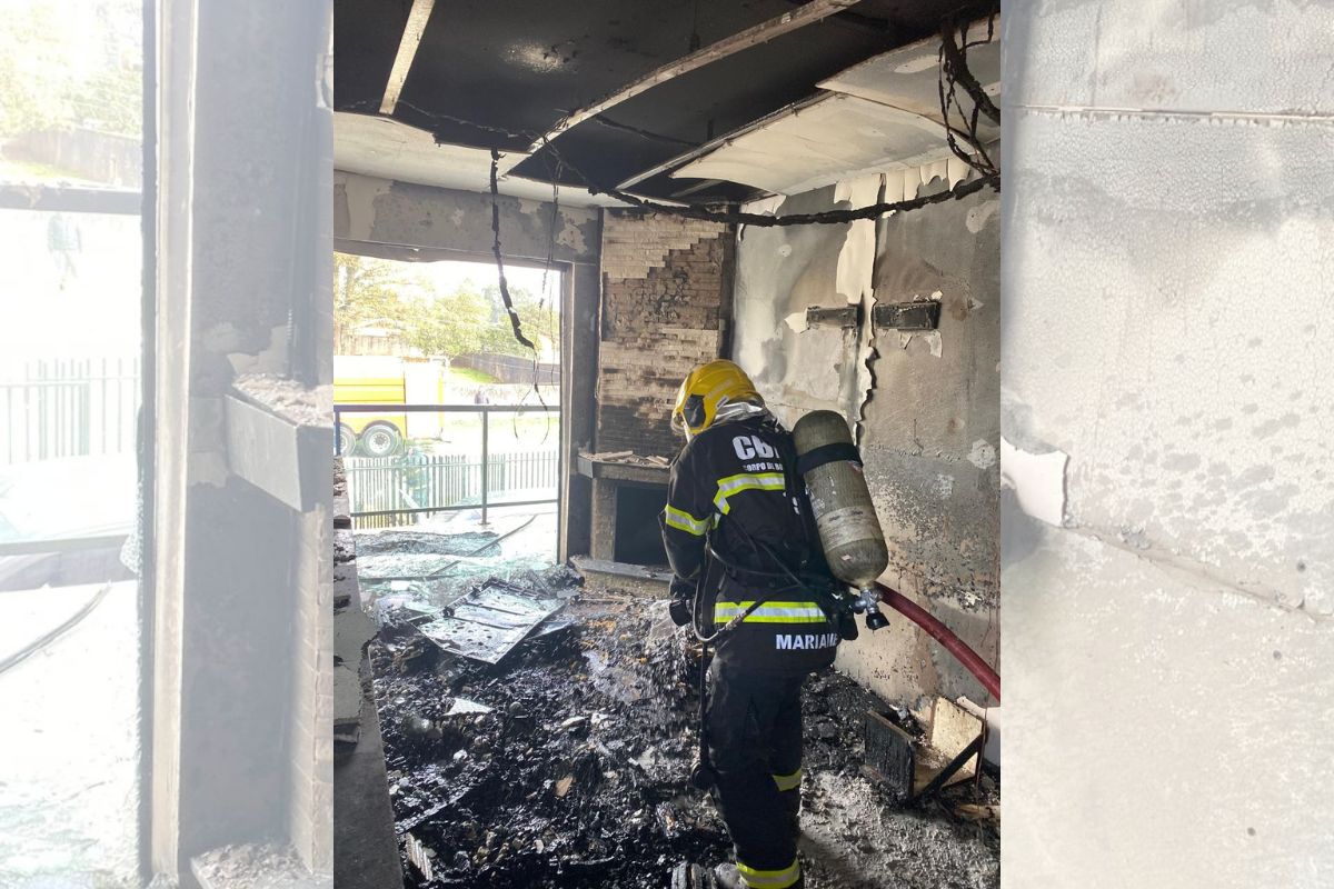 Criança salva coelho de estimação de incêncio em Canoinhas - Divulgação/CBMSC/ND