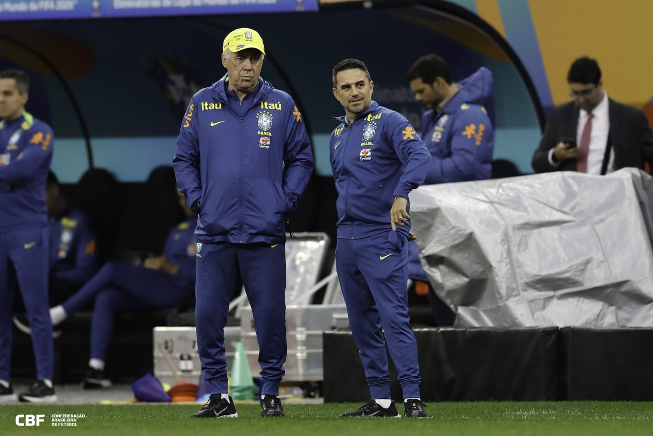 Ancelotti tenta primeira vit&oacute;ria no comando da Sele&ccedil;&atilde;o Brasileira – Foto: Rafael Ribeiro/CBF/ND