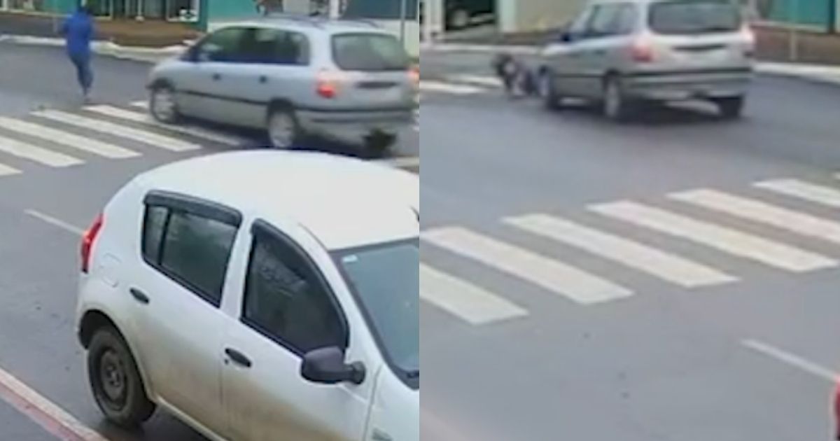 Mulher é atropelada e arremessada ao atravessar faixa de pedestres em Três Barras (SC)