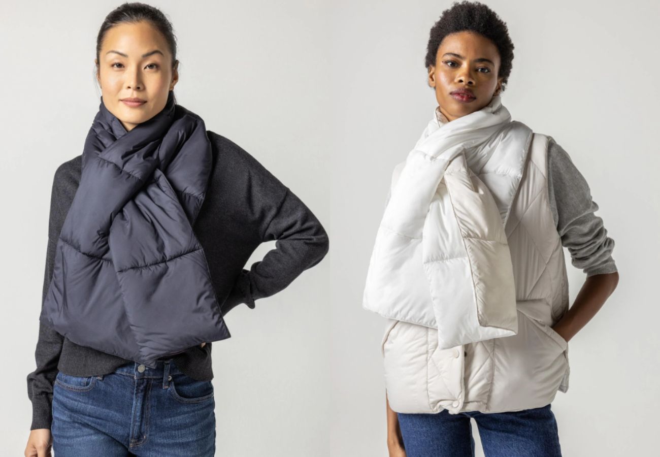 Cachecóis puffer em modelos 