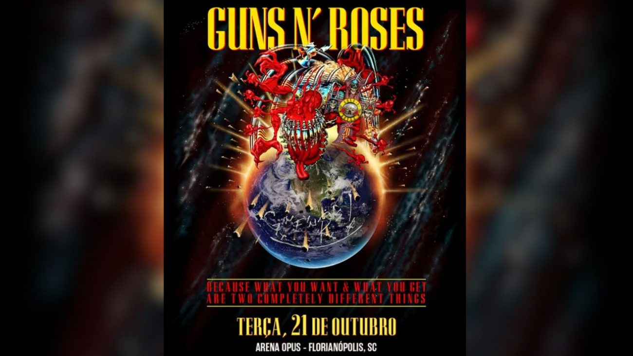 Cartaz de divulgação do show em Florianópolis