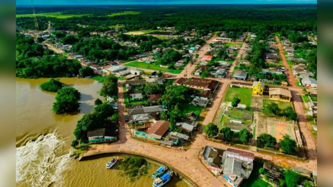 Imagem de Calçoene vista de cima, como a cidade que mais chove no Brasil