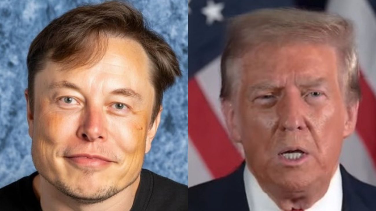 na foto aparece Elon Musk e Donald Trump lado a lado após desavença na Casa Branca