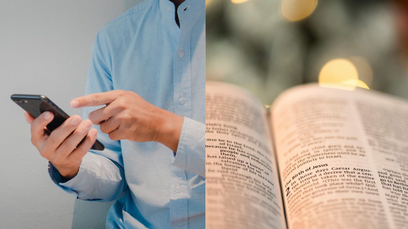 Homem compartilha frases bíblicas com seus contatos