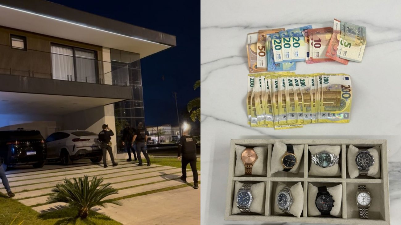 Fotos mostram casa onde ocorreu buscas, dinheiro e relógios também encontrados