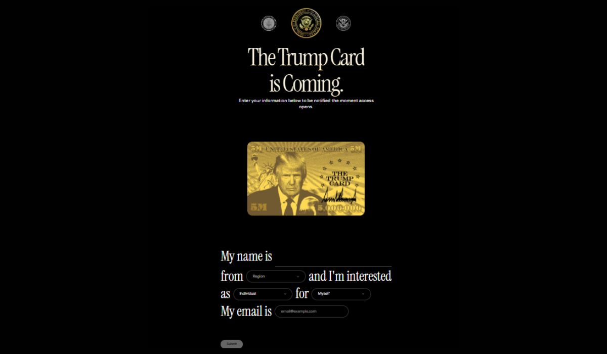 Site TrumpCard.com já está disponível para solicitação