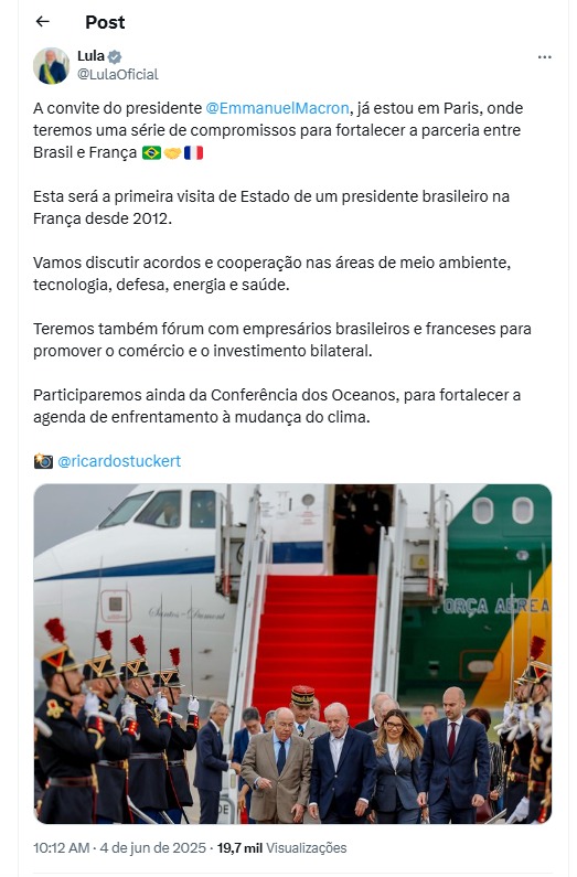 Lula em Paris - Foto: Ricardo Stuckert/PR