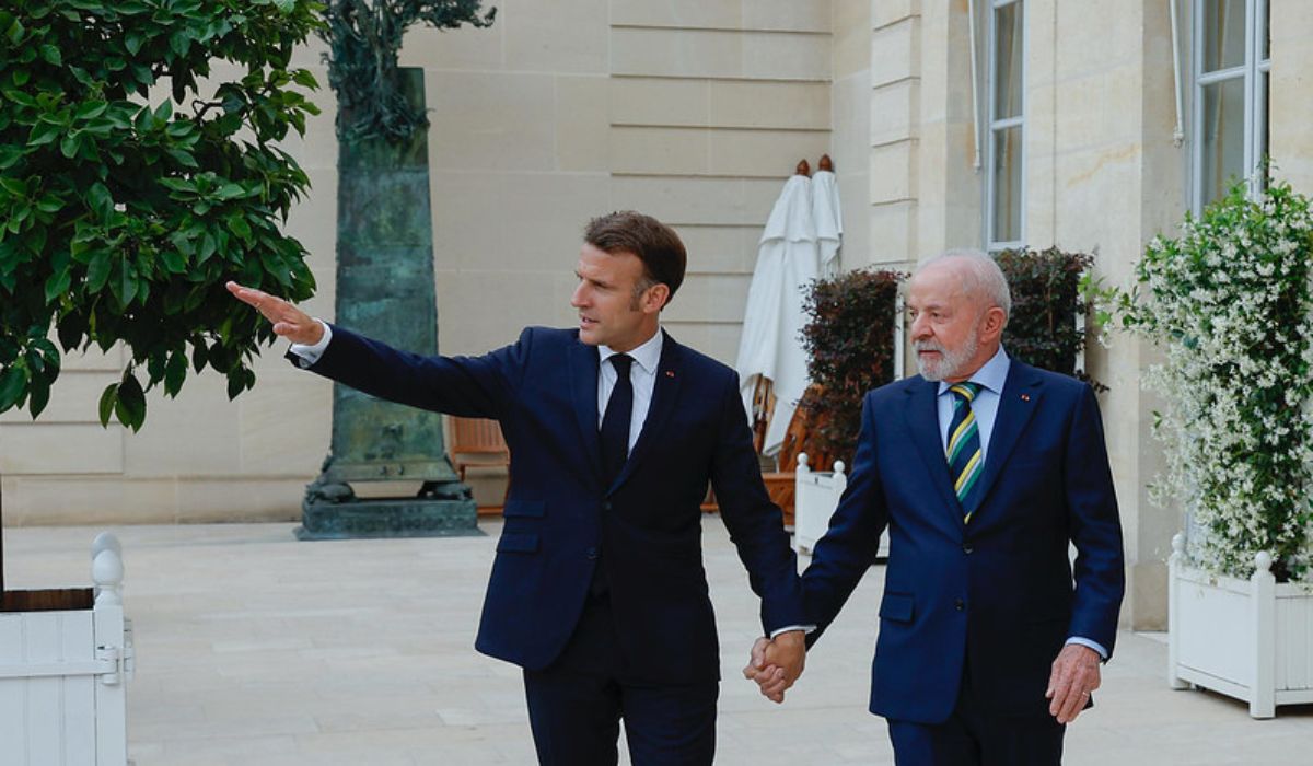 Presidente da República, Luiz Inácio Lula da Silva e Presidente da França, Emmanuel Macron, durante declaração conjunta à imprensa sobre a União Europeia e o Mercosul - Foto: Ricardo Stuckert / PR