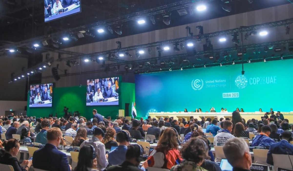 ess&atilde;o da COP 28, em Dubai, em que foi formalizada a COP 30 no Brasil, em Bel&eacute;m (PA) – Foto: Estevam/Audiovisual/PR