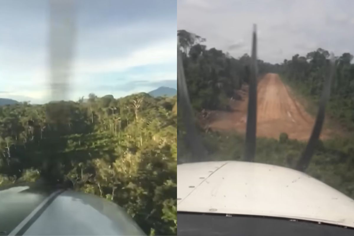 Pilotos desaparecidos eram especialistas em pousar em &aacute;reas de dif&iacute;cil acesso – Foto: Reprodu&ccedil;&atilde;o/Domingo Espetacular/ND