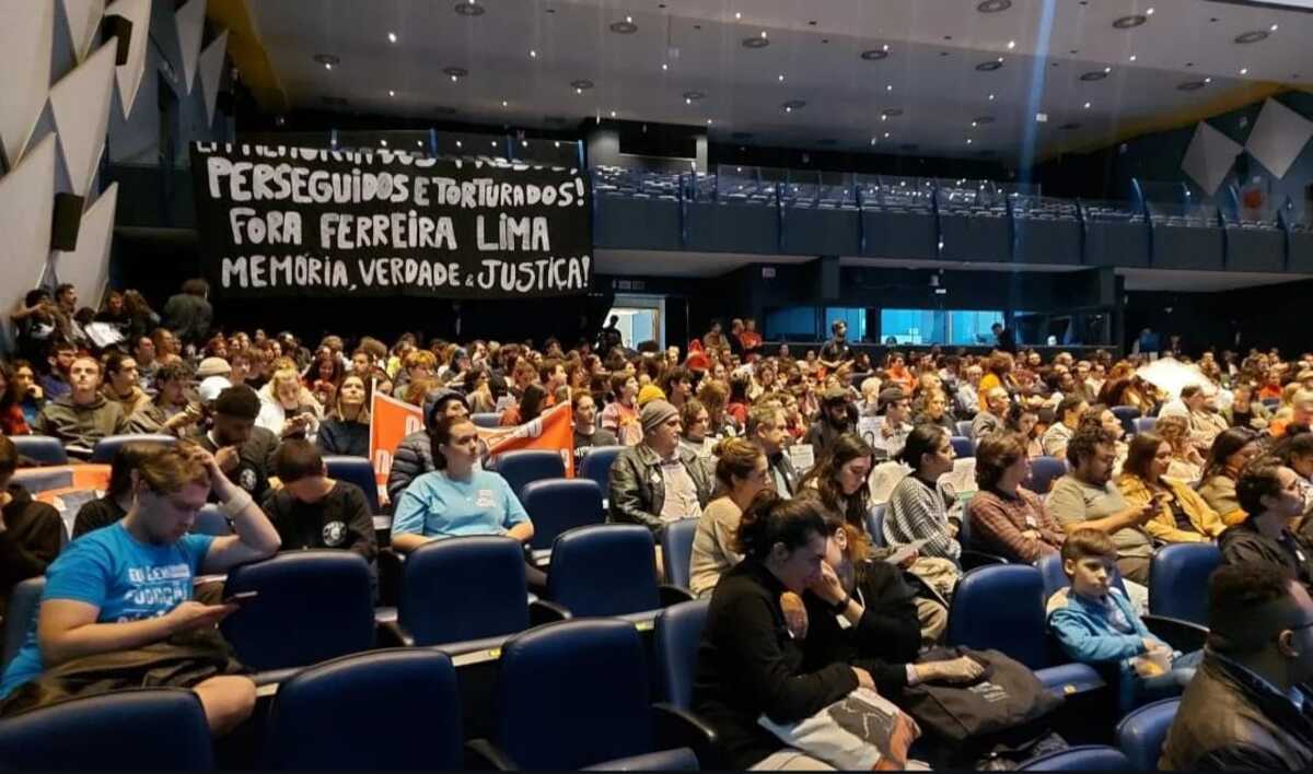 Votação sobre a mudança do nome do campus da UFSC foi adiada mais uma vez nesta sexta-feira (13) - Foto: DCE Luís Travassos/@dce.ufsc.,luistravassos/Instagram