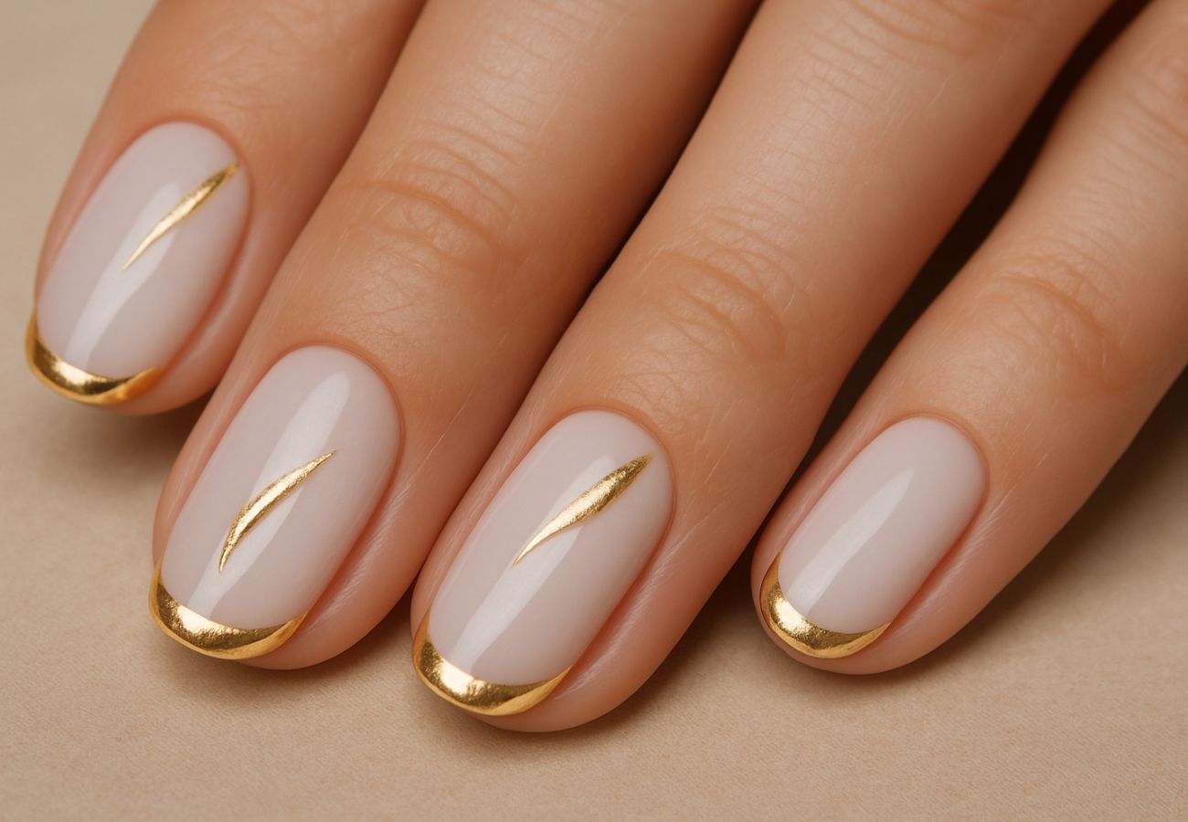 Unhas pintadas com esmalte na cor da estação