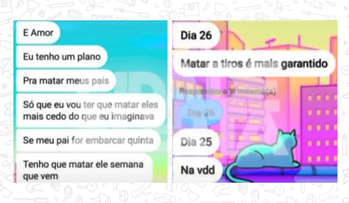 Casal trocou mensagens planejando o dia do crime – Foto: Divulgação/Balanço Geral/ND
