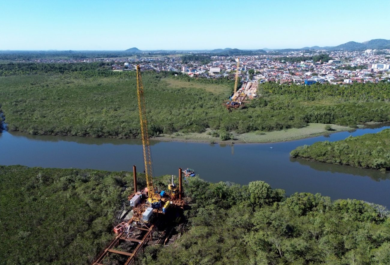 Ponte Joinville chega a 30% das obras - Divulgação/Prefeitura de Joinville/ND