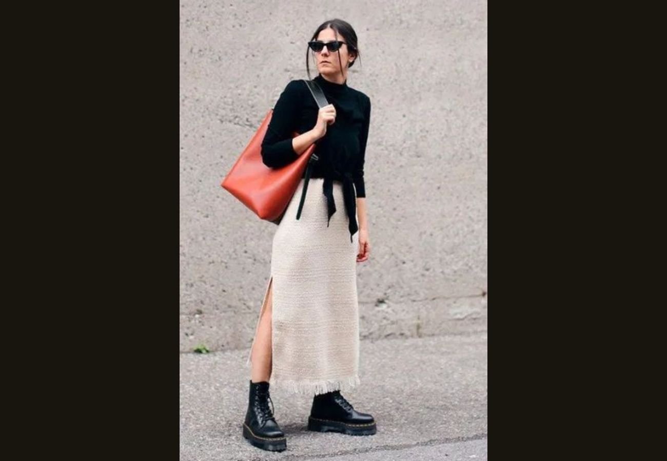 A saia midi é perfeita para quem quer um look elegante sem abrir mão do conforto - Pinterest/ND