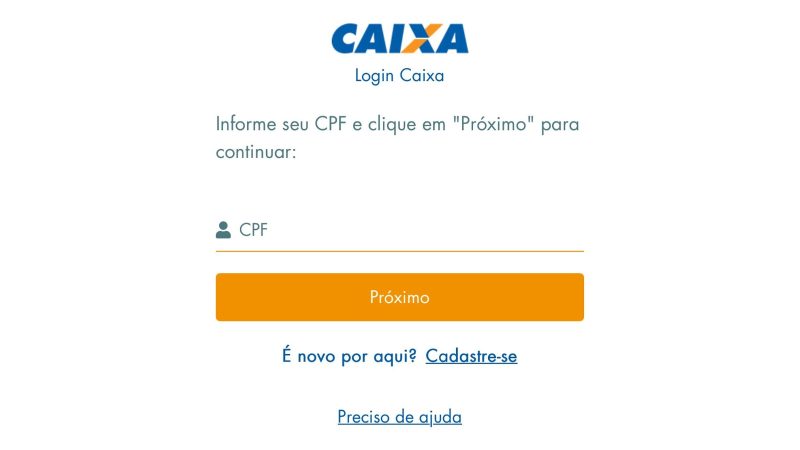 Para isso, faça login com sua conta da Caixa - Caixa/ND