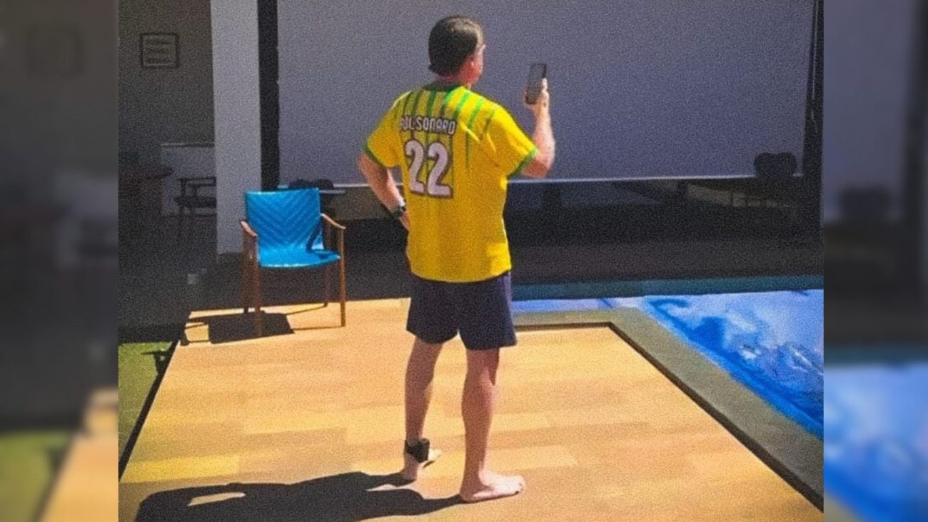 Ex-presidente participou por videochamada das manifestações. Ele está em prisão domiciliar – Foto: Reprodução/Redes Sociais – Foto: Carlos Bolsonaro/@carlosbolsonaro/Instagram/ND