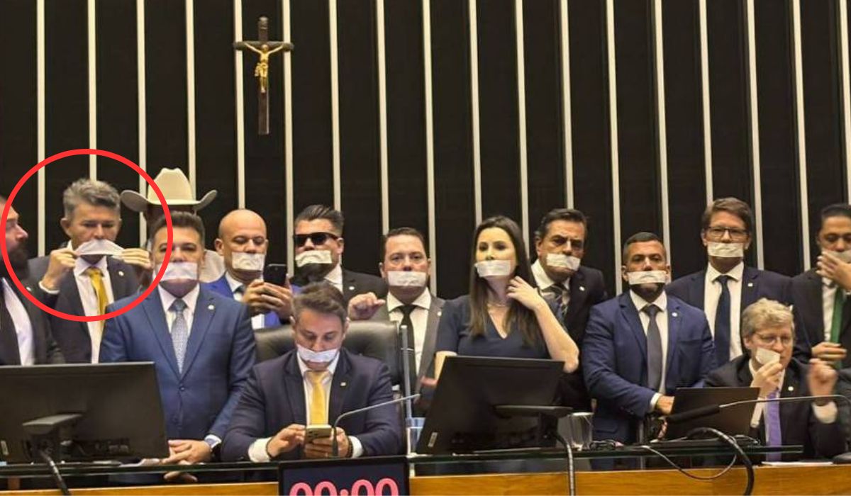 Deputados durante protesto na Câmara - Reprodução/X
