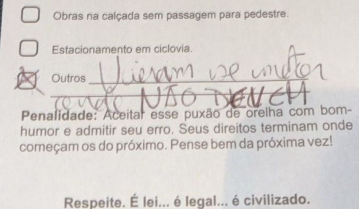 Bilhete contém ameaças ao Procon e ao CRM – Foto: Divulgação/CRM/ND